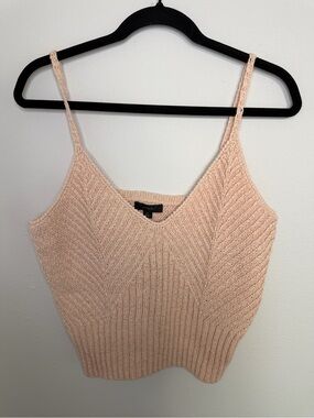 J.Crew Knit V-Neck Spaghetti Strap Tank Top - Blush Pale Nectar Nude